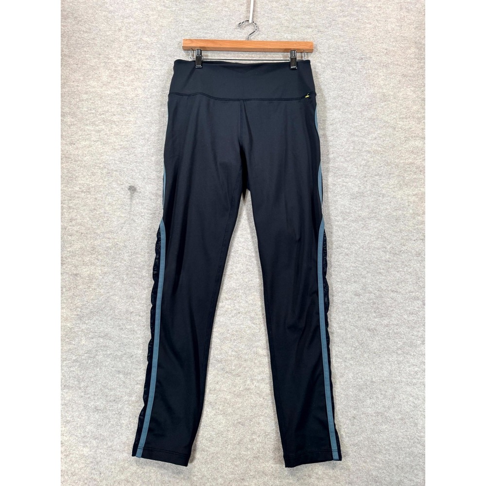 Free People FP Movement Liza Leggings Women M Black Mesh Side Stripe Athleisure